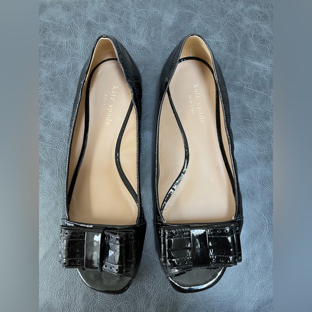 KATE SPADE Bow Peep Toe Flat